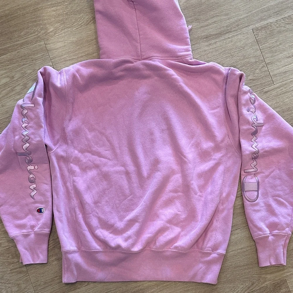 Champion Women's Reverse Weave Pink Hoodie - Picture 5 of 5